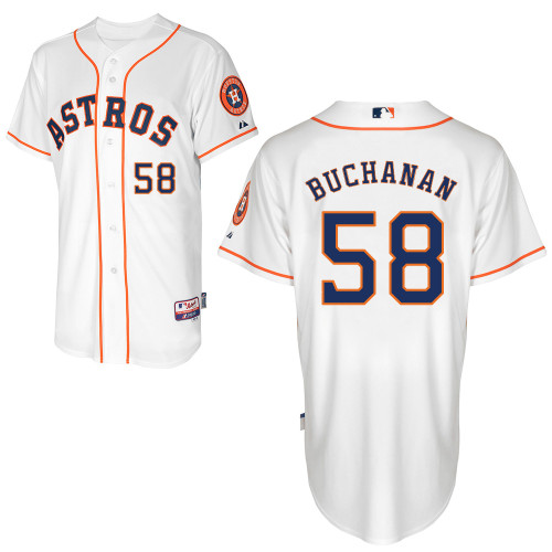 Jake Buchanan #58 MLB Jersey-Houston Astros Men's Authentic Home White Cool Base Baseball Jersey